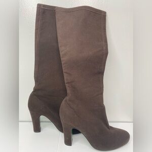 BODEN 38 Luxury Brown Suede Knee-High Women's Green Sole Boots